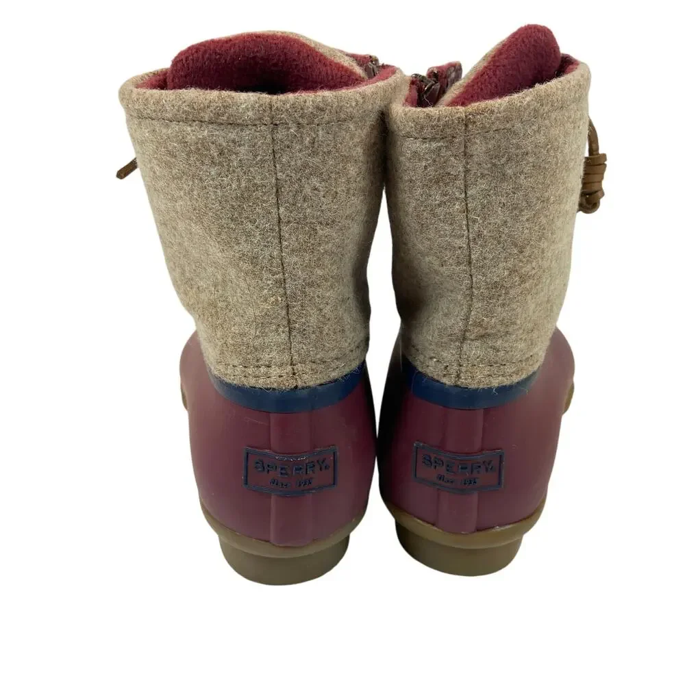 Sperry Top Sider Wool Saltwater Duck Boots Women's Size 8